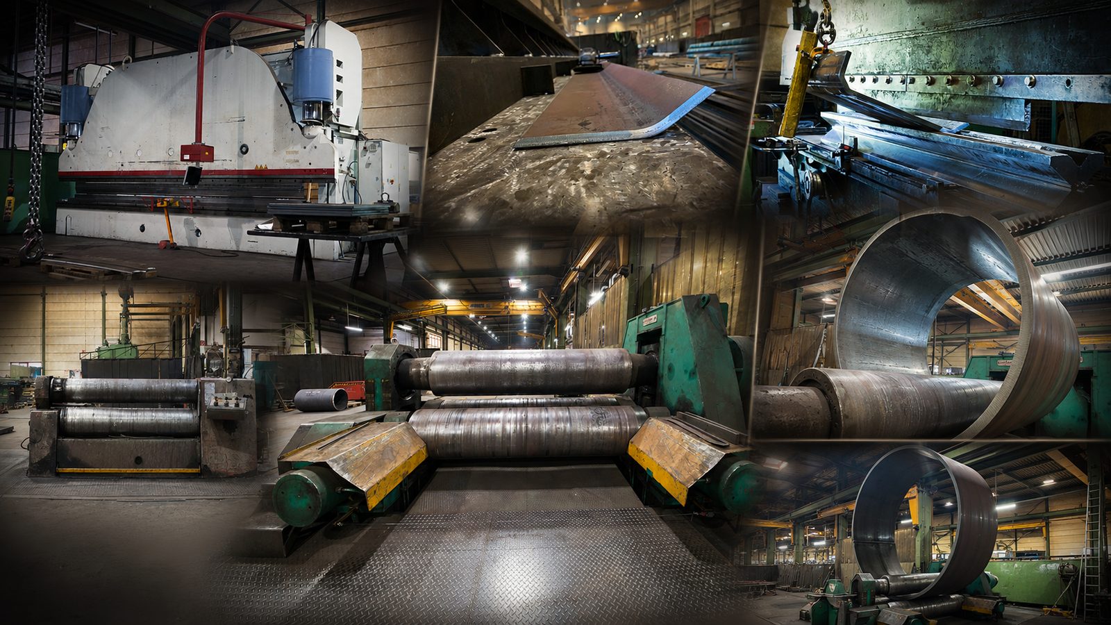 Umformtechnik: Abkanten bis 1.000 t, Rundbiegen und Blechwalzen in Lohnfertigung für Sondermaschinen-, Anlagen- und Kranbau